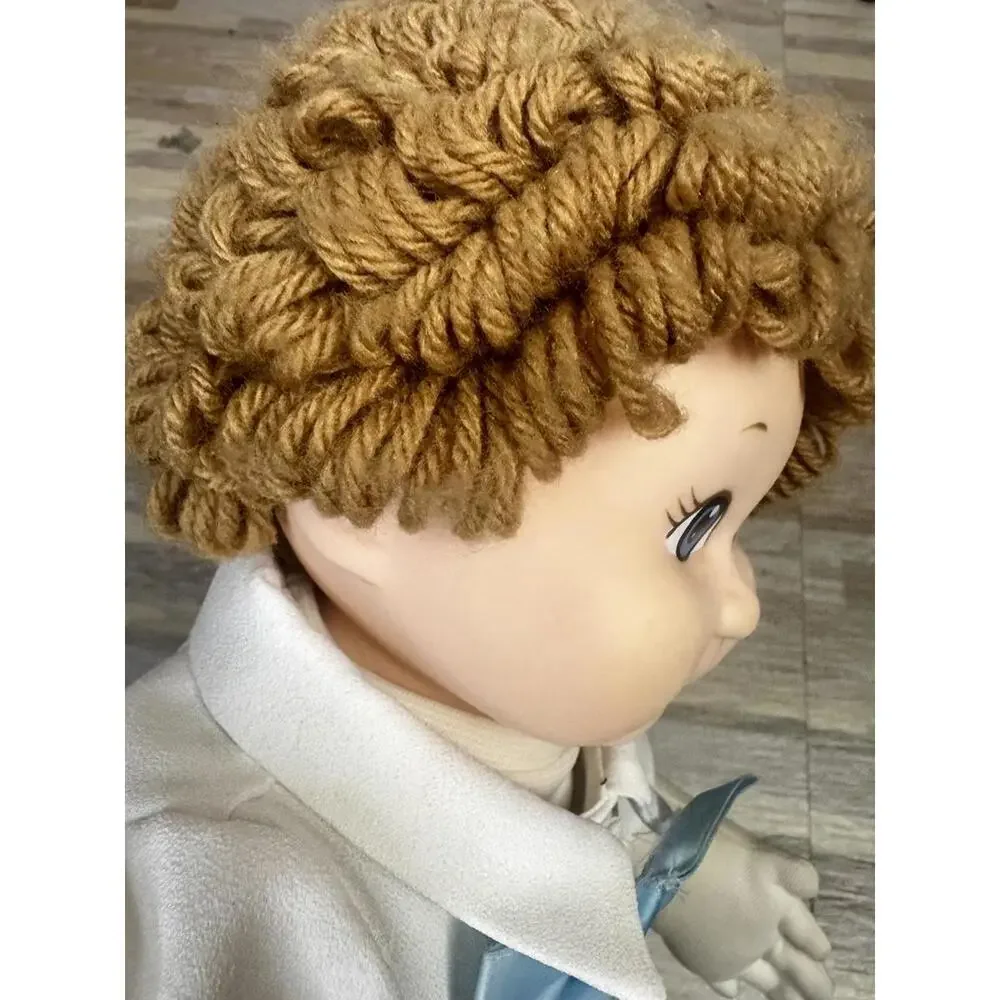 vintage cabbage patch‎ boy kawaii doll blue eyes yarn hair 16in